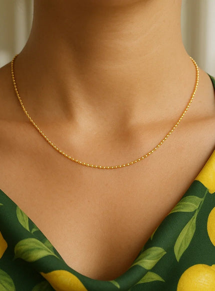 14k Yellow Gold Diamond-Cut Bead Chain 1.0mm