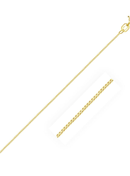 10k Yellow Gold Classic Box Chain 0.6mm