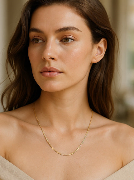 10k Yellow Gold Classic Box Chain 0.6mm