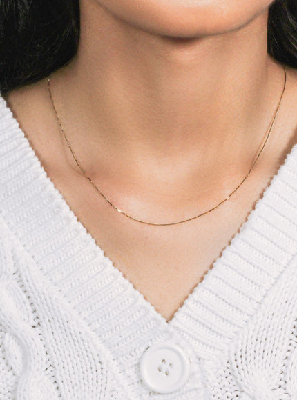 10k Yellow Gold Classic Box Chain 0.6mm