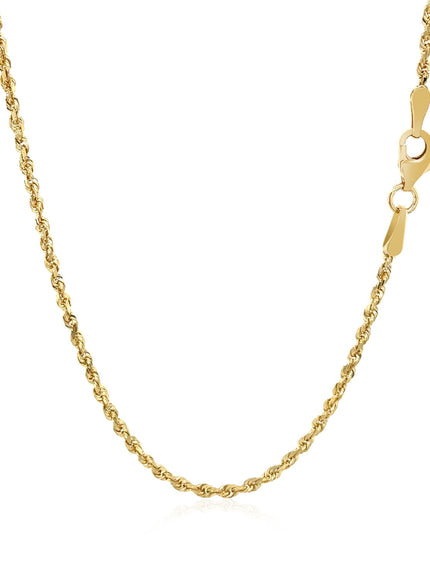 2.0mm 10k Yellow Gold Solid Diamond Cut Rope Chain