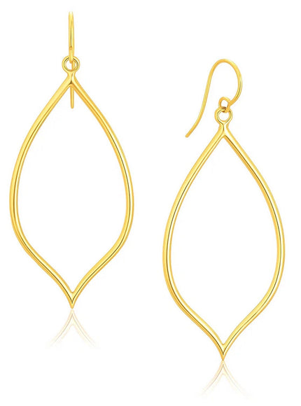 14k Yellow Gold Marquise Style Polished Earrings