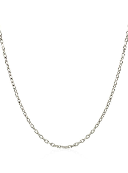 14k White Gold Round Cable Link Chain 1.5mm