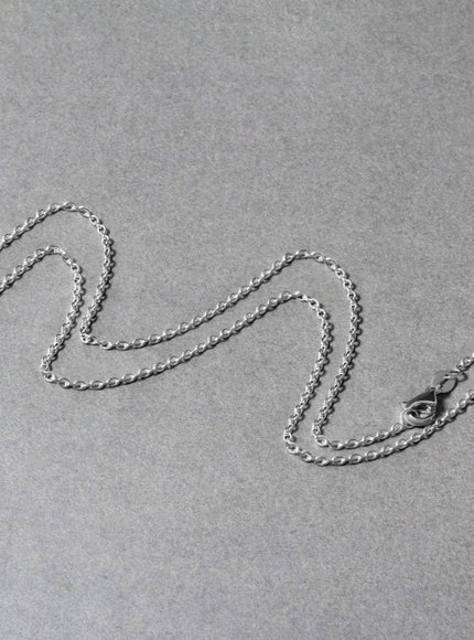 14k White Gold Round Cable Link Chain 1.5mm