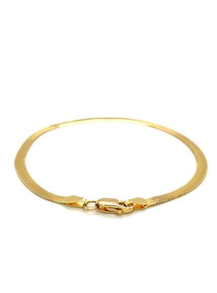 3.0mm 14k Yellow Gold Super Flex Herringbone Bracelet