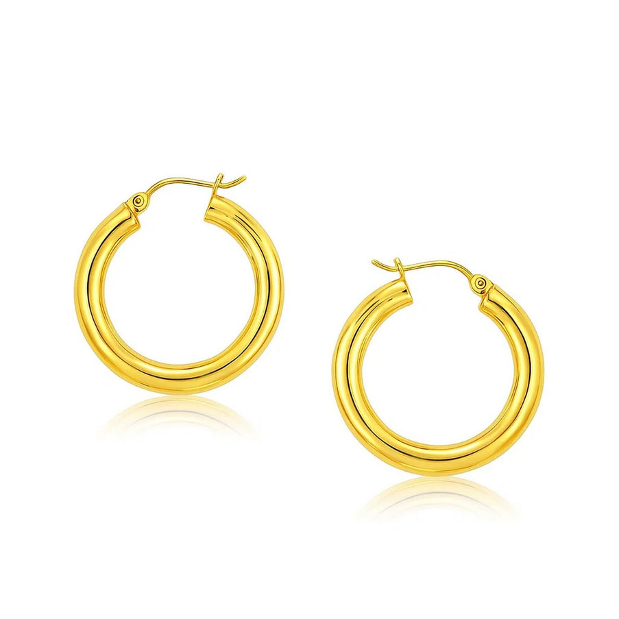 14k Yellow Gold Polished Hoop Earrings (30 mm)