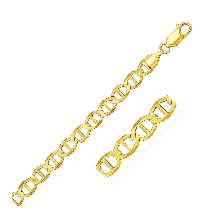 6.3mm 14k Yellow Gold Mariner Link Bracelet