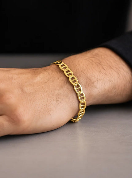 6.3mm 14k Yellow Gold Mariner Link Bracelet