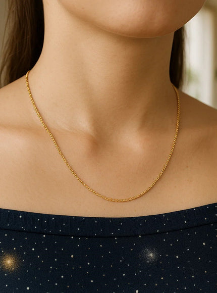 14k Yellow Gold Cable Link Chain 0.5mm