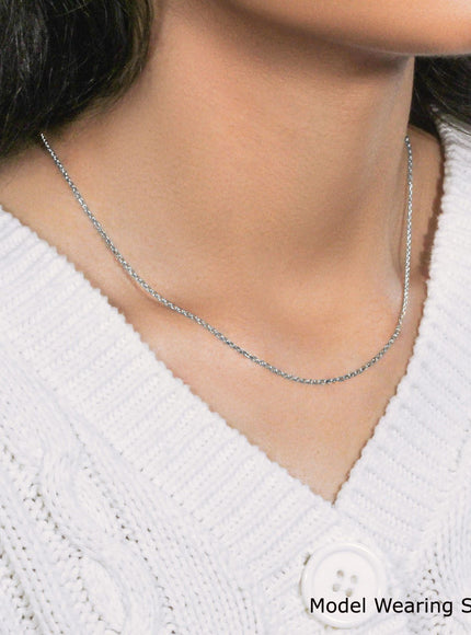 14k White Gold Diamond Cut Cable Link Chain 1.4mm