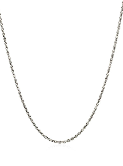 14k White Gold Diamond Cut Cable Link Chain 1.4mm