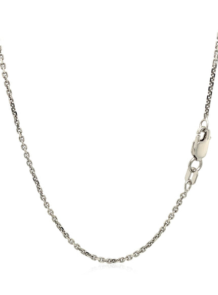 14k White Gold Diamond Cut Cable Link Chain 1.4mm