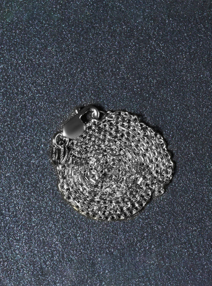 14k White Gold Diamond Cut Cable Link Chain 1.4mm