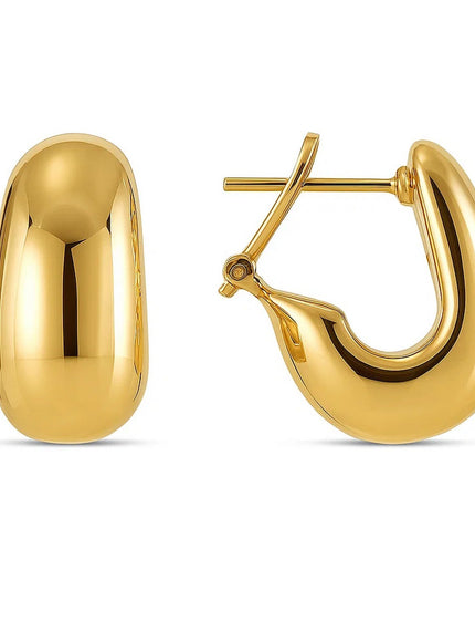 14k Yellow Gold Fancy Omega Hoops