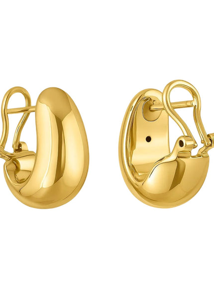 14k Yellow Gold Fancy Omega Hoops