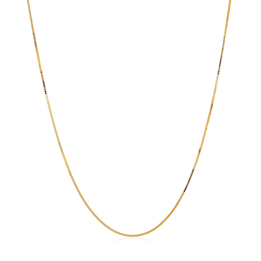 14k Yellow Gold Classic Box Chain 0.45mm
