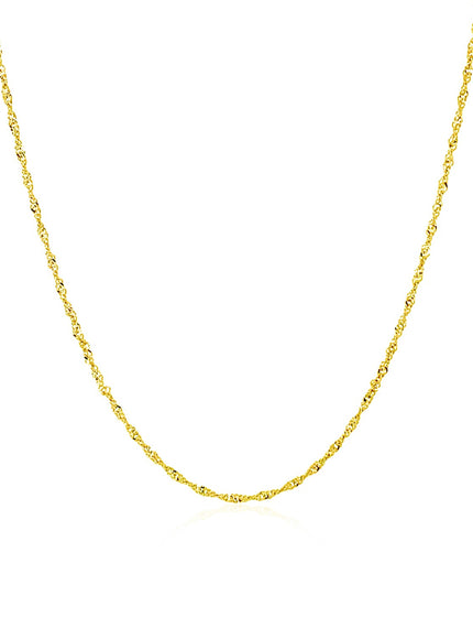 10k Yellow Gold Singapore Chain 1.0mm