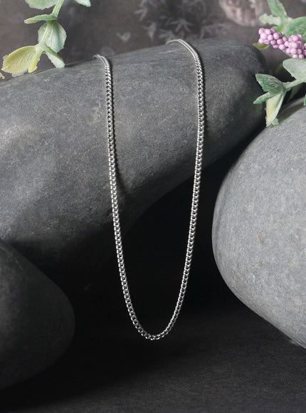 14k White Gold Gourmette Chain 1.5mm