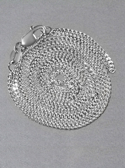 14k White Gold Gourmette Chain 1.5mm