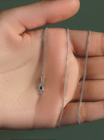 14k White Gold Gourmette Chain 1.5mm