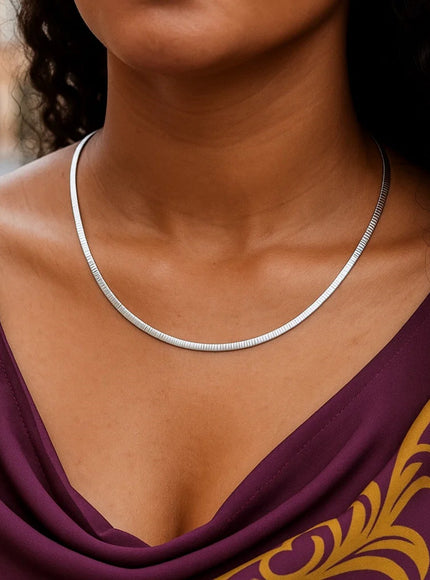 3.0 mm 14k Two Tone Gold Reversible Omega Necklace