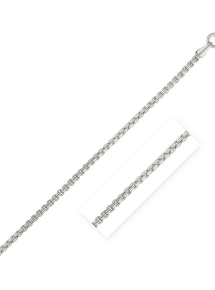 14k White Gold Round Box Chain 1.35 mm