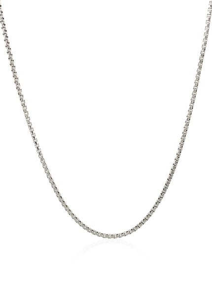 14k White Gold Round Box Chain 1.35 mm