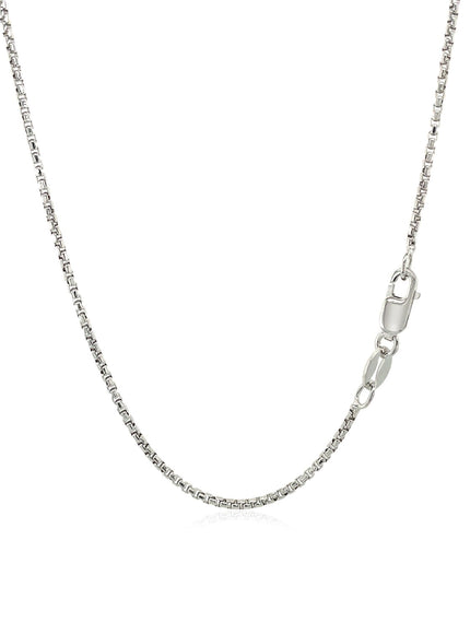 14k White Gold Round Box Chain 1.35 mm