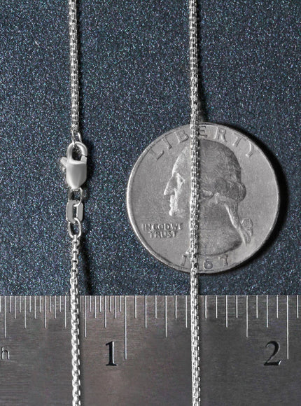 14k White Gold Round Box Chain 1.35 mm