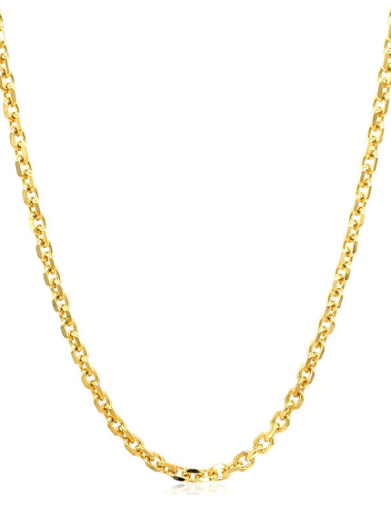 2.6mm 18k Yellow Gold Diamond Cut Cable Link Chain
