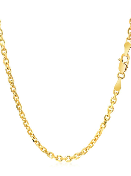 2.6mm 18k Yellow Gold Diamond Cut Cable Link Chain