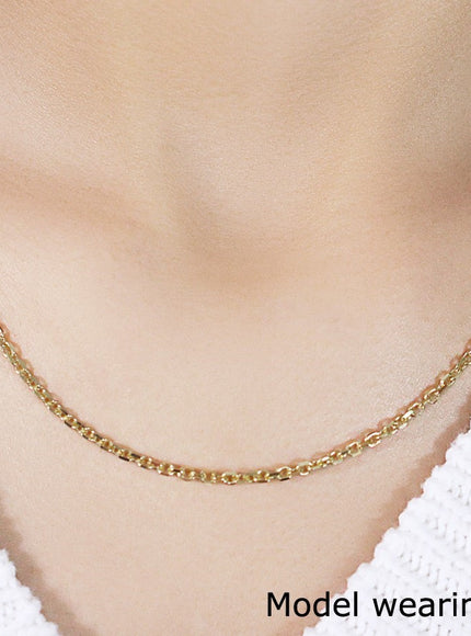 2.6mm 18k Yellow Gold Diamond Cut Cable Link Chain