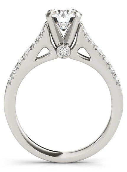 14k White Gold Split Shank Prong Set Diamond Engagement Ring (1 3/8 cttw)