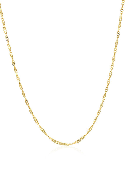 14k Yellow Gold Singapore Style Adjustable Chain (1.1 mm)