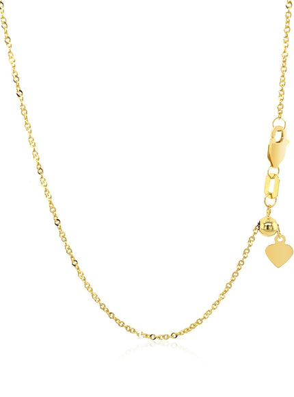 14k Yellow Gold Singapore Style Adjustable Chain (1.1 mm)