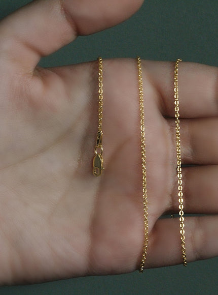 14k Yellow Gold Forsantina Lite Cable Link Chain 1.5mm