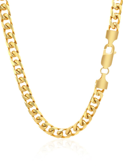 5.8mm 14k Yellow Gold Solid Miami Cuban Chain