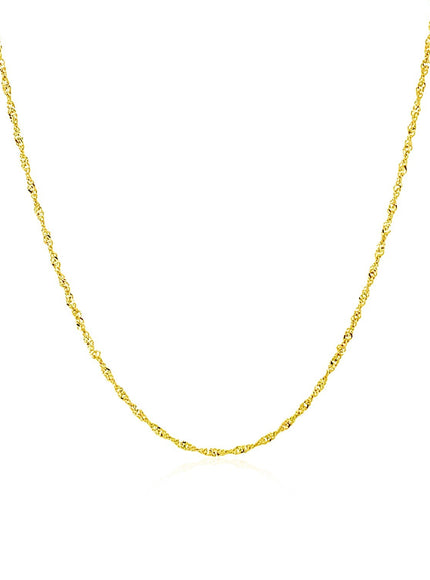 14k Yellow Gold Singapore Chain 1.0mm