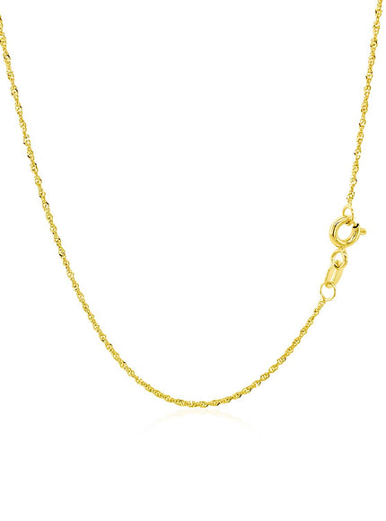 14k Yellow Gold Singapore Chain 1.0mm