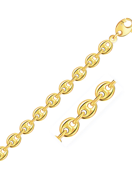 6.9mm 14k Yellow Gold Puffed Mariner Link Chain