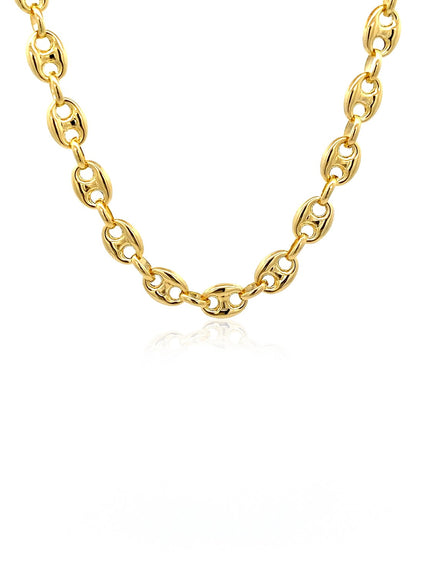 6.9mm 14k Yellow Gold Puffed Mariner Link Chain