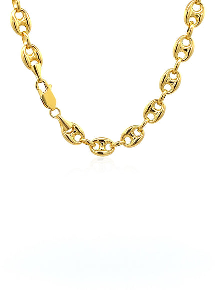 6.9mm 14k Yellow Gold Puffed Mariner Link Chain