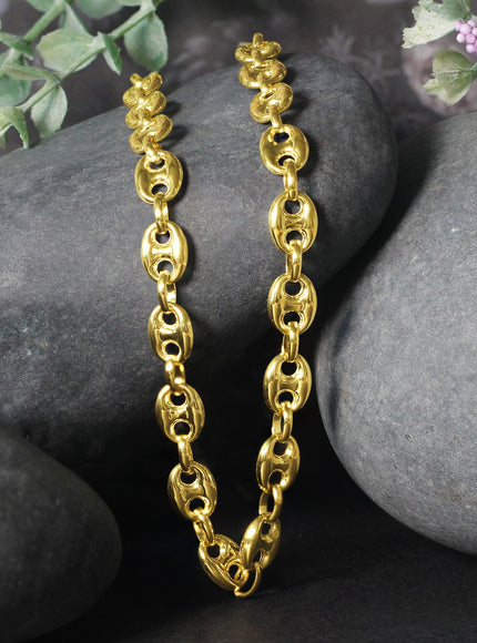 6.9mm 14k Yellow Gold Puffed Mariner Link Chain