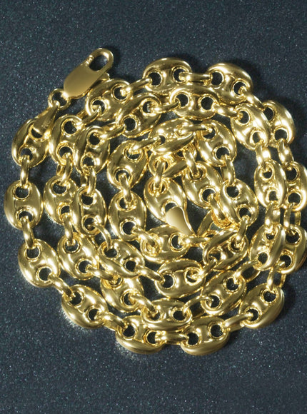 6.9mm 14k Yellow Gold Puffed Mariner Link Chain