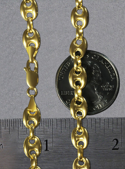 6.9mm 14k Yellow Gold Puffed Mariner Link Chain