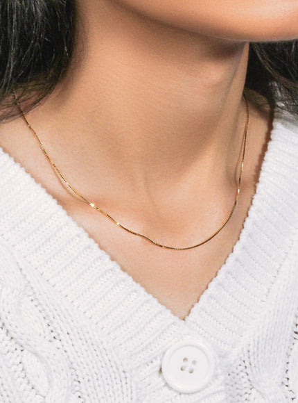 18k Yellow Gold Box Chain 0.8mm