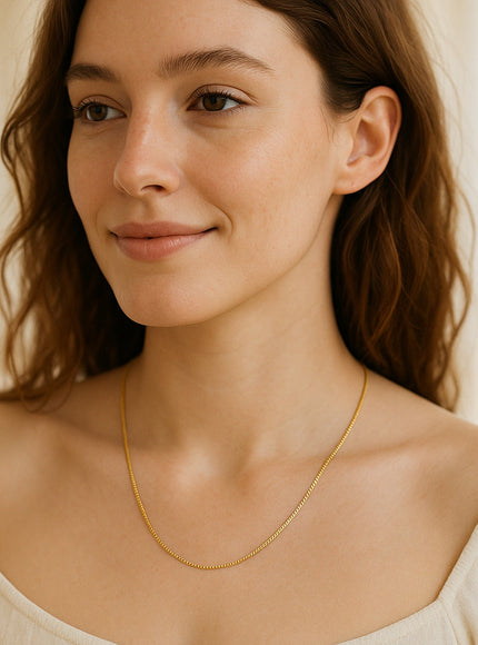 18k Yellow Gold Box Chain 0.8mm