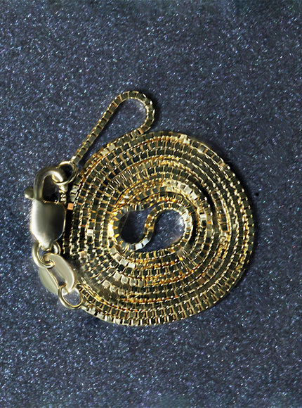 18k Yellow Gold Box Chain 0.8mm