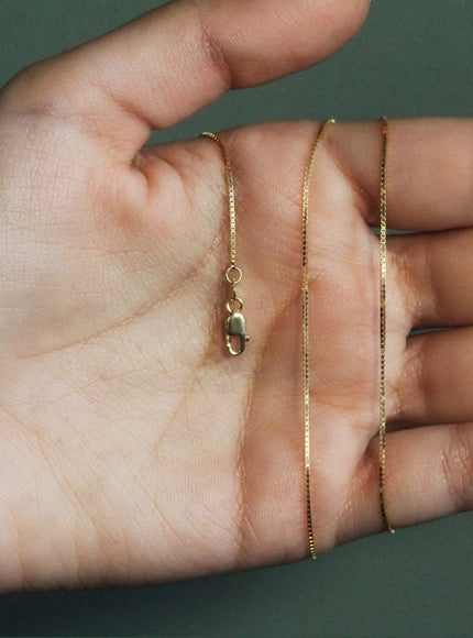 18k Yellow Gold Box Chain 0.8mm