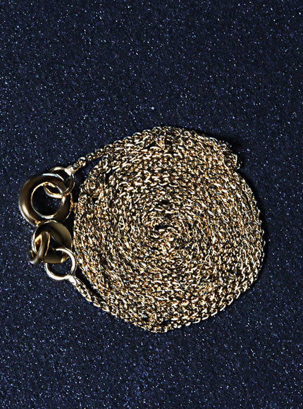 14k Yellow Gold Diamond Cut Round Wheat Chain 0.6mm